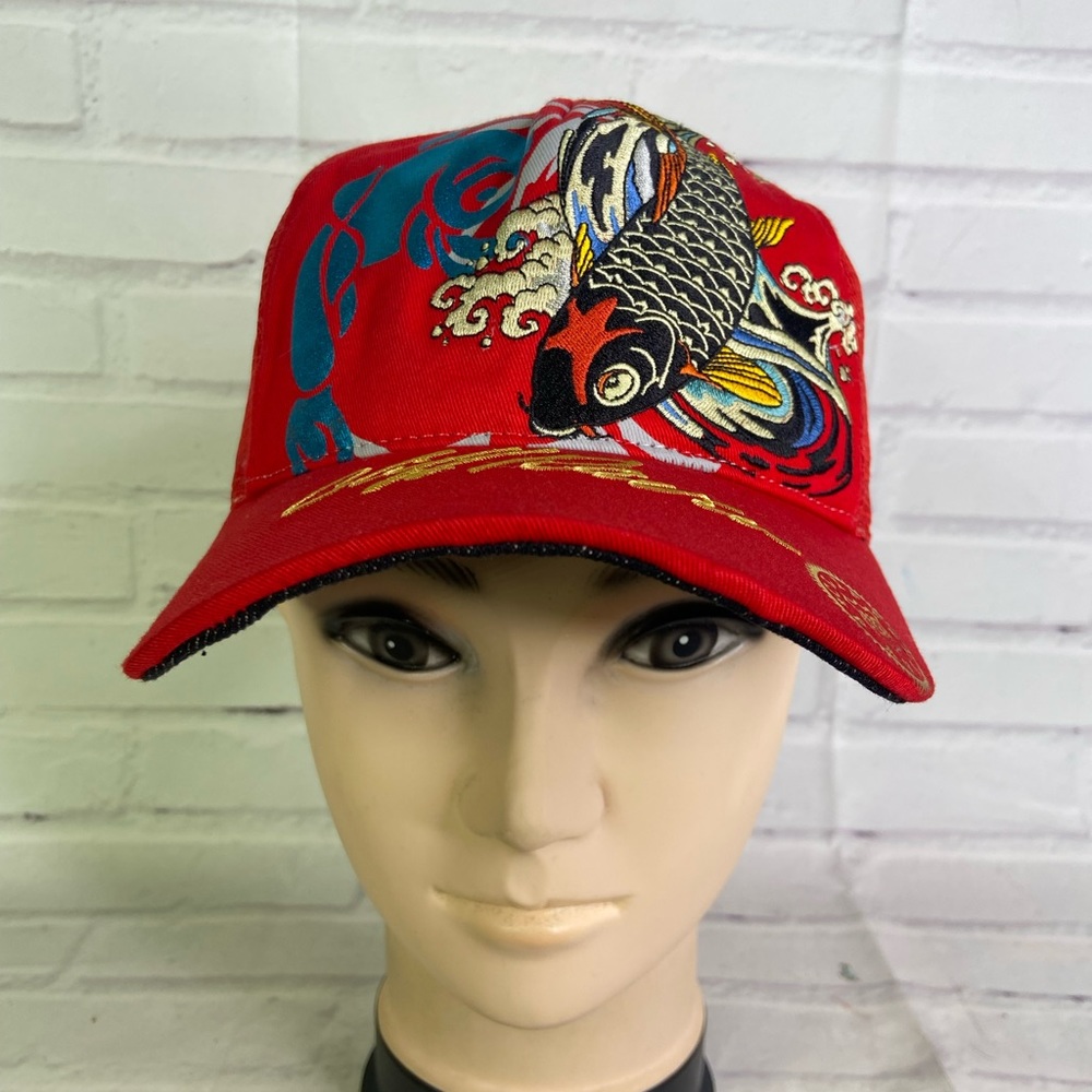 Cliff Raven Artwear Koi Fish Tattoo Embroidered Mesh Back Trucker Snapback Hat